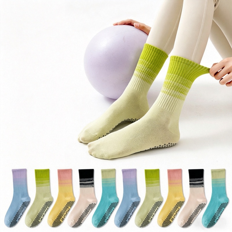Pilates Yoga Origin - ดรีมไลค์ลิน 1 คู่ถุงเท้าโยคะสำหรับผู้หญิง, ถุงเท้าออกกำลังกายและพิลาทิสแบบมืออาชีพ, ถุงเท้าซิลิโคนกันลื่น, ถุงเท้าระบายอากาศได้