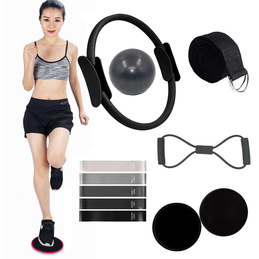 Pilates Yoga Ball Workout - ชุดอุปกรณ์พิลาทิส 11 ชิ้น อุปกรณ์เสริมสำหรับออกกำลังกาย วงกลม ลูกบอลออกกำลังกายขนาดเล็ก