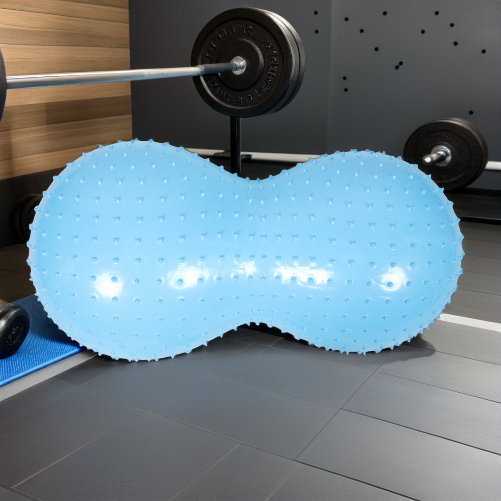 Pilates Yoga Ball Workout - ลูกบอลโยคะรูปถั่วลิสงสำหรับออกกำลังกาย ช่วยในการตั้งครรภ์ พิลาทิส สร้างสมดุล ลูกบอลเป่าลมสำหรับฝึกความแข็งแรงของแกนกลางลำตัว ลูกบอลออกกำลังกายพร้อมลูกกลิ้งนวด