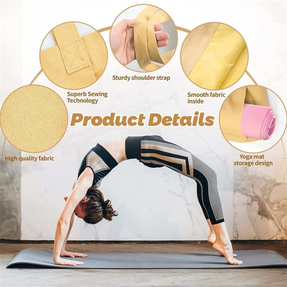 Pilates Yoga Mat Thickness - กระเป๋าใส่เสื่อโยคะขนาดใหญ่ น้ำหนักเบา ผ้าแคนวาสหนา กระเป๋าโยคะอเนกประสงค์ พับเก็บได้ ซักล้างได้