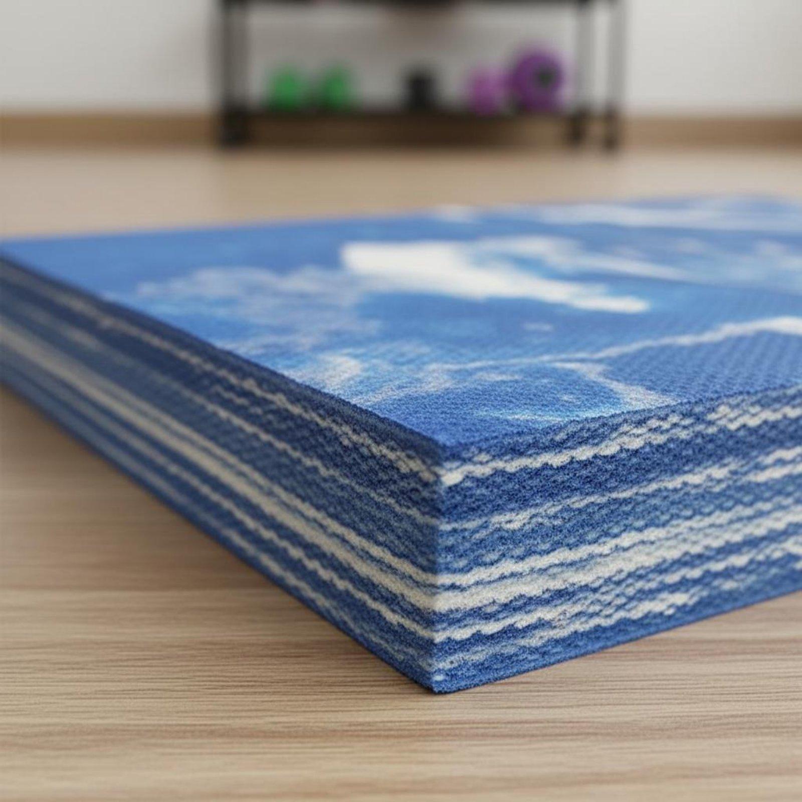 Pilates Yoga Mat Thickness - แผ่นรองเข่าผ้าโพลีเอสเตอร์ผสมคอตตอนสำหรับออกกำลังกายและยืดกล้ามเนื้อ เบาะโยคะหนานุ่มสำหรับฝึกพิลาทิส ฝึกการทรงตัว และรองรับข้อต่อ