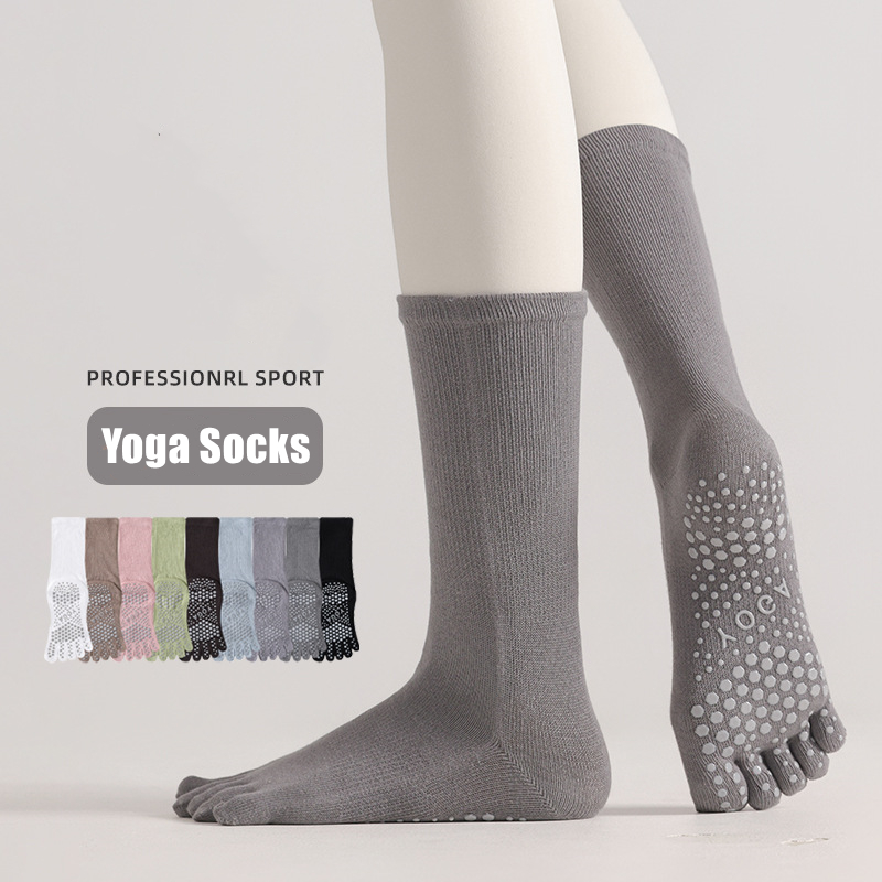 ถุงเท้าโยคะผู้หญิง 1 คู่ สีลูก - Pilates Yoga Origin บทวิจารณ์และราคา
