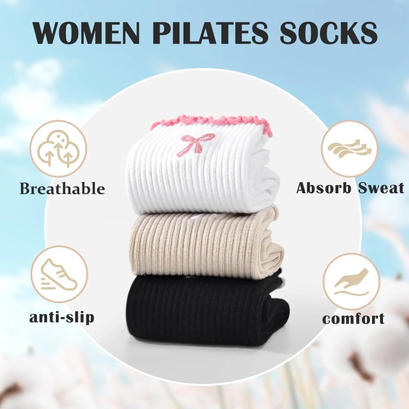 ถุงเท้าโยคะมืออาชีพ สายรัดผ้าฝ - Pilates Yoga Origin บทวิจารณ์และราคา