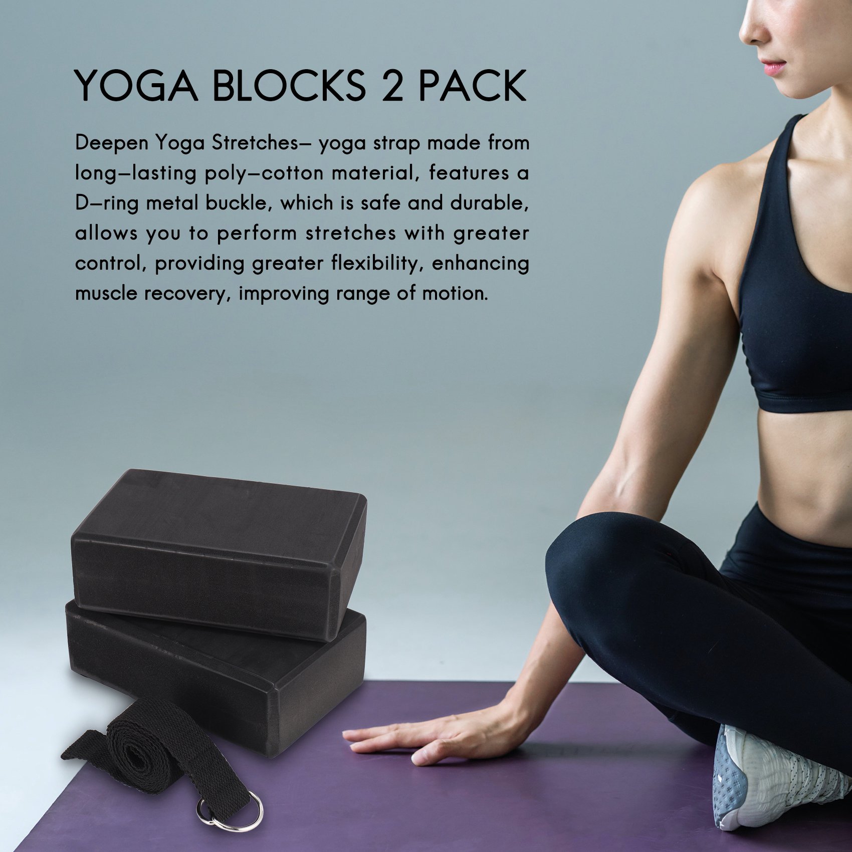 HOES-ชุดบล็อกโยคะและสายรัดโยคะ - Pilates Yoga Tone บทวิจารณ์และราคา