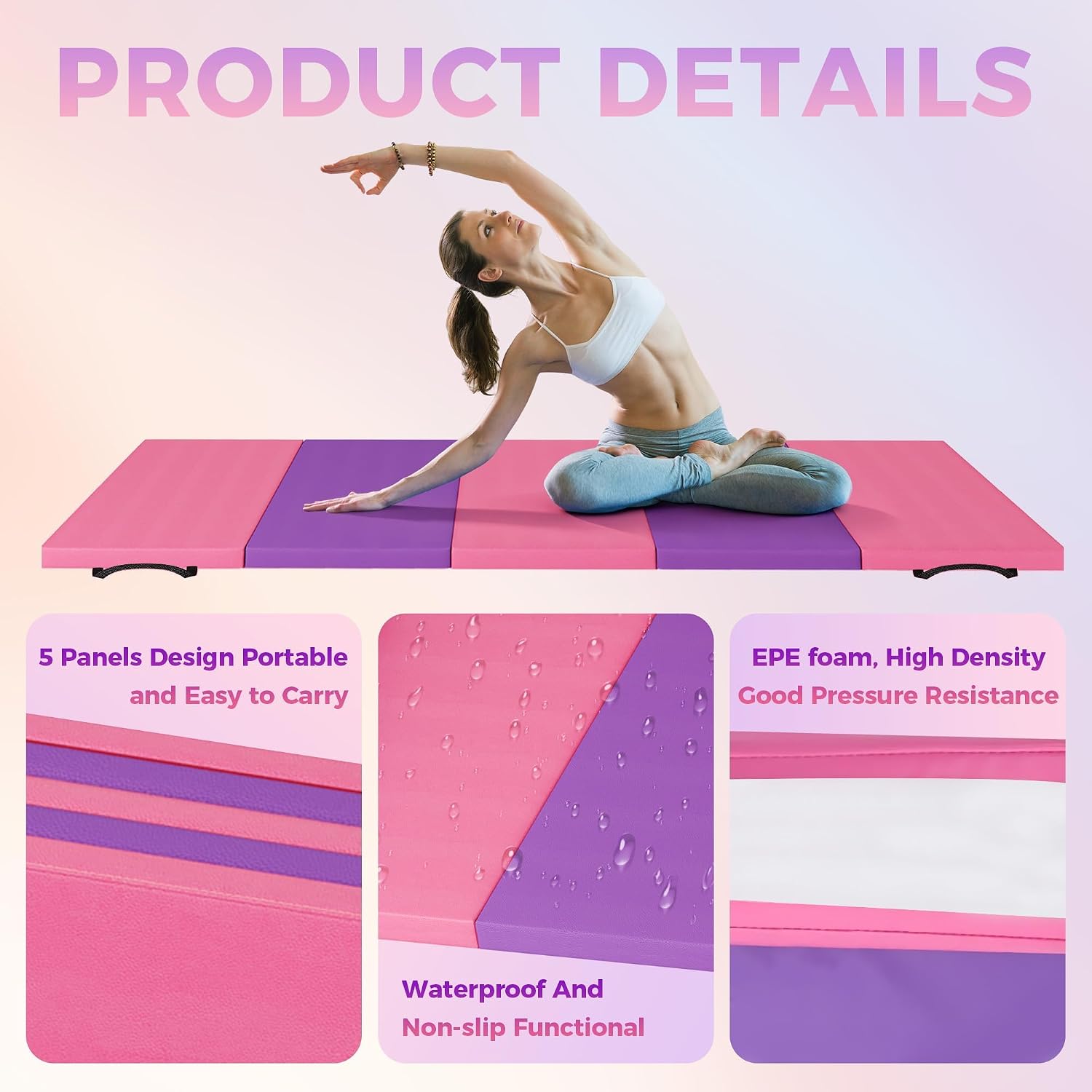 เสื่อโยคะพับได้ เสื่อยิมนาสติก - Pilates Yoga Mat บทวิจารณ์และราคา