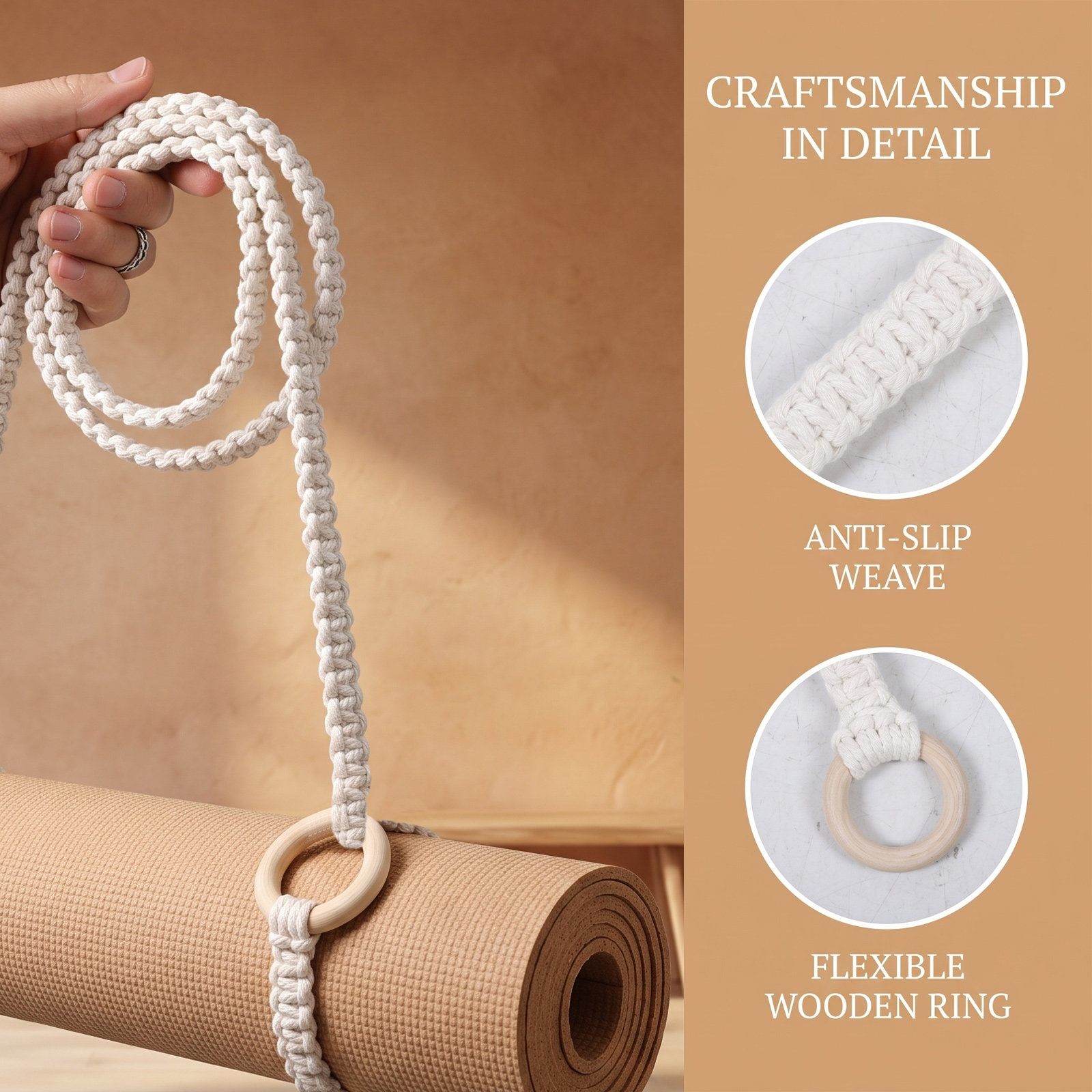 สายสะพายเสื่อโยคะทอมือ ผ้าฝ้าย - Pilates Yoga Mat บทวิจารณ์และราคา