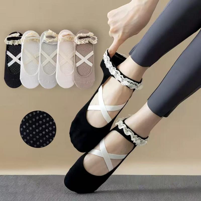 1 คู่ ถุงเท้าพิลาทิสลายลูกไม้ส - Pilates Yoga Origin บทวิจารณ์และราคา